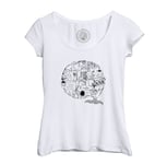 T-Shirt Femme Col Echancré Cafe Coffee Dessin Art Work Cafe Du Monde Espresso