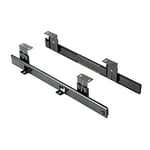 Emuca - Ball Bearing Runners for underdesk keyword Platform/Shelf/Drawer, Height Adjustment Keyboard Holder Runners kit, Steel, Black zinc Plated, 20 ut