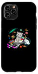 Coque pour iPhone 11 Pro Hippo Riding Unicorn Food Pizza Space Planet Hippopotame