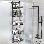 Orimade Étagère de douche réglable à suspendre sur la porte - Antirouille avec crochet - Support pour shampooing - Étagère de salle de bain avec porte-savon - Panier de douche avec ventouse - Taille