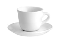 Set 6 Tasses Café 'Nova Blanches avec Soucoupe 7 CL Porcelaine