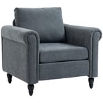 Upholstered Accent Chair for Living Room Vintage Armchair Rolled Arms