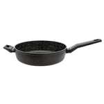 Elo 8383826 Sauteuse de cuisine 28 cm Granit Solution, Poêle de cuisine, Casserole de cuisine, Convient à tous types de feux, Aluminium, Céramique, Plastique, Noir, 28 cm