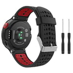 MoKo Strap Compatible with Garmin Forerunner 235, Soft Silicone Replacement Watch Band fit Forerunner 235 Lite/220/230/620/630/735XT Smart Watch - BLACK & RED