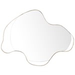 Petit Miroir Mural Moderne et Minimaliste en Métal Doré 77 x 59 cm Forme Irrégu