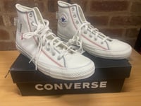 RARE Converse Chuck Taylor All Star HI Logo Tag Sneakers Vintage White - A06104C