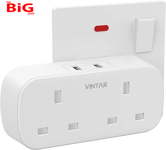 Double  Plug  Adaptor  with  2  USB ,  2  Way  Plugs  Extension  Multi  Sockets