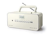 Radio Portable Muse - M-30 BTB - Radio, CD, mp3, USB avec Fonction Bluetooth - Mémorise Les émissions - Fonctionnement sur Piles ou sur Secteur weiß