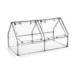 Relaxdays Serre de Jardin en Acier, bâche PVC, 2 Portes, Culture des Jeunes Plantes, HLP 96x188x94 cm, Transparent/Noir