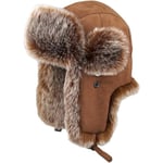 MH-Unisex Suede Faux Fur Trapper Hat Varm Anti Vind Rysk Hunti