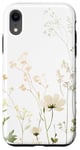 Coque pour iPhone XR Vert olive Boho botanique fleurs sauvages plantes fleur