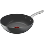 Tefal (RE)NEW+ -wokpannu, 28 cm, keraaminen pinnoite, harmaa