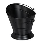 Relaxdays Seau à Charbon avec poignée et Anse - 6 litres - pour Charbon, Bois d'allumage, Fer, réservoir à Charbon, Noir