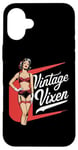 Coque pour iPhone 16 Plus Retro Vixen In Red And Black Lingerie Vintage Design