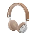 hër on-ear Bluetooth Stereo Headphones Wireless with Adjustable Headband Microphone with Carry Bag and 3.5 mm Jack Cable Beige/Nude