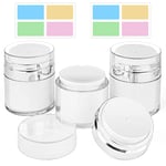 HOTUT Pot Cosmétique,3PCS 50ML Pot à Pompe Airless Contenant Cosmétique Vide Plastiquepour Maquillage Crème Échantillons Poudre,Pot de Crème de Voyage est Très Sûr et Pratique