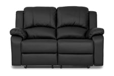 Norbo Liten Reclinersofa 2-seters Kunstlær - Svart / Mørk Reclinersofaer