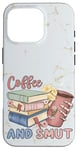 Coque pour iPhone 16 Pro Funny Coffee and Smut Bookworm Librarian Skeleton Retro Cute