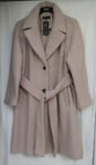 LADIES MARKS AND SPENCER MEDIUM BEIGE BOBBLE EFFECT MIDI COAT SIZE 16