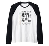 Real Men Use RACE Shift Pattern Tee - Motorcycle Gear Shift Raglan Baseball Tee