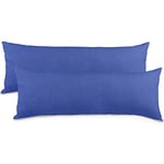 aqua-textil Classic Line Housse de Coussin Lot de 2 Fermeture Éclair Coton 40 x 145 cm Bleu Royal