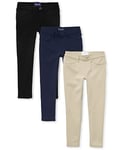 The Children's Place Girls Uniform Ponte Knit Pull on Jeggings 3-Pack Pants, Black/Sandy/Tidal 3 Pack, 12 Plus (Pack of 3)