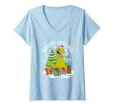 Womens Rugrats Christmas Season's Greetings Happy Reptar Poster V-Neck T-Shirt