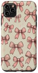 Coque pour iPhone 11 Pro Max Adorable nœud beige et rose esthétique