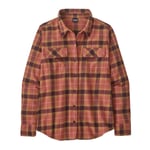 Patagonia Womens L/S Org MW Fjord Flannel Shirt (Röd (VISTA: BURL RED) Small)