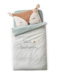 VERTBAUDET Housse de Couette bébé Foret ENCHANTEE Oeko-Tex® écru/Vert d'eau 80X120