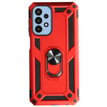 Case for Samsung A23 5G & M23 , Hybrid Shockproof with Magnetic Ring Stand, Red