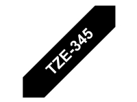 Brother TZe-345 - Standardlim - vitt på svart - Rulle (1,8 cm x 8 m) 1 kassett(er) bandlaminat - för Brother PT-D600 P-Touch PT-1880, D450, E550, E800, P900, P950 P-Touch Cube Plus PT-P710