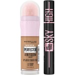 Maybelline New-York - Duo Teint & Yeux - Perfecteur de Teint Illuminateur Instant Glow Perfector 4-in-1 + Mascara Sky High Cosmic Black - Cosmic Glow