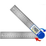 Rapporteur d'Angle Numerique, Règle d'Angle Inoxydable pour Menuisier et Fausse Equerre , Plage de Mesure 360°, Règle en Acier pour Travaux de Bois