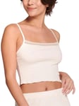 Sloggi Womens GO Ribbed Crop Top - White material_polyamide - Size X-Large