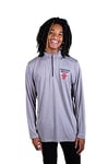 Ultra Game Men's NBA Long Sleeve T Quarter Zip Pullover Shirt Athletic Quick Dry Tee, Heather Gray, Small