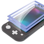 eXtremeRate 2 Pack Light Violet Border Transparent HD Clear Saver Protector Film, Tempered Glass Screen Protector for Nintendo Switch Lite [Anti-Scratch, Anti-Fingerprint, Shatterproof, Bubble-Free]