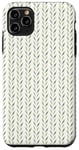 iPhone 11 Pro Max Minimalist Green Chevron on White Case