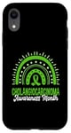 Coque pour iPhone XR Ruban vert arc-en-ciel bohème Mois de sensibilisation au cholangiocarcinome