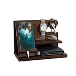 LAC Organisateur de Bureau Bois - Idee Cadeau Homme Noel Original Utile - Cadeau Anniversaire Papa - Cadeaux Homme (Brun)