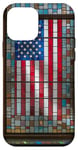 iPhone 12 mini Red White Blue -Stars Stained Glass American Flag Case