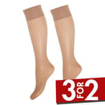 Decoy Strømper 2P Soft Lux 15 DEN Knee-high Socks Lysbrun  polyamid One Size Dame