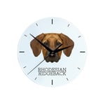 Rhodesian Ridgeback, afrikansk lejonhund - geometrisk väggklocka med ett foto och en inskription från märket Art-Dog