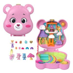 Polly Pocket Coffret Les Bisounours avec Figurines, Petite Voiture et Accessoires thématiques, Jouet de Voyage, Coffret partenariat, JCC14