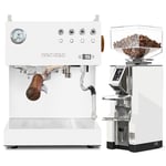 Ascaso Steel Duo PID White Inkl. Eureka Mignon Libra Krom/Vit Espressokvarn