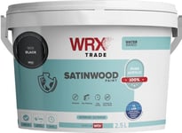 WRX Trade Satinwood Paint For Wood - Quick Dry - Pure Acrylic - Water Based (2.5L, Black Ral 9011)