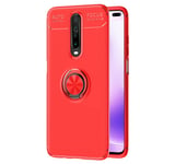 Coque Magnétique Support Bague Pivotant 360 pour Xiaomi Pocophone Peu X2 Rouge