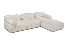 Sleepo - Blanca 3-sits Divansoffa White Bouclé - Vit - Soffor