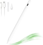 Stylet Tactile Magnétique, Stylet Ipad, Stylo À Ecran Tactile, 1,5 Mm Avec Rejet De Paume, Adsorption Magnétique, Embouts De Rechange Pour Ipad Air 3/4/5, 10/9/8/7/6, Pro 11/12.9 - Blanc