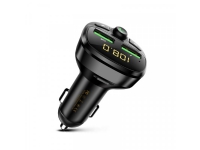 Bluetooth / MicroSD / 2x USB-A FM Transmitter + Car Charger 17W Black